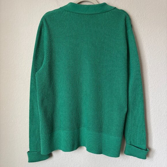 J. Jill Knit Green Button Up Cotton Blend Cardigan Sweater - Picture 9 of 11